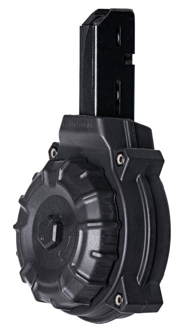 PRO MAG INDUSTRIES INC ProMag DRMA10 Standard  50rd Drum 9mm Luger Fits Colt Carbine/SMG Black DuPont Zytel Polymer
