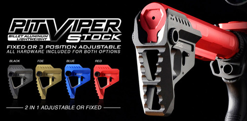 STRIKE INDUSTRIES Strike STRIKEPITRED Pit Viper Stock  Red Aluminum AR Platforms