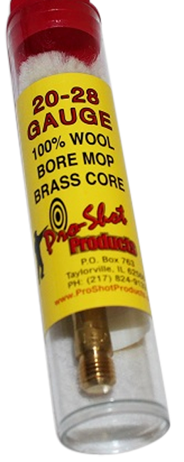 PRO SHOT PRODUCTS Pro-Shot MP20 Bore Mop  20/28 Gauge Shotgun #5/16-27 Thread Cotton 1.75" Long