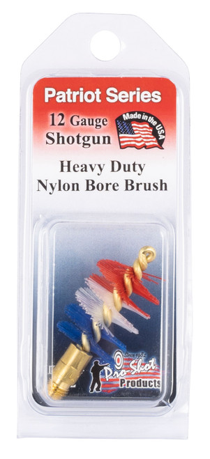 PRO SHOT PRODUCTS Pro-Shot PS12 Patriot Series Bore Brush 12 Gauge Shotgun #5/16-27 Thread Nylon Bristles Brass Core