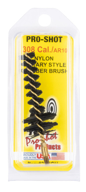 PRO SHOT PRODUCTS Pro-Shot 30NCH Chamber Brush Military Style .308/ 7.62mm Cal AR Platform #8-32 Thread Nylon Bristles Brass Core