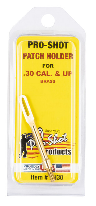 PRO SHOT PRODUCTS Pro-Shot PH30 Brass Patch Holder  .30 - .50 Cal Rifle/Pistol #8-32" Thread Brass