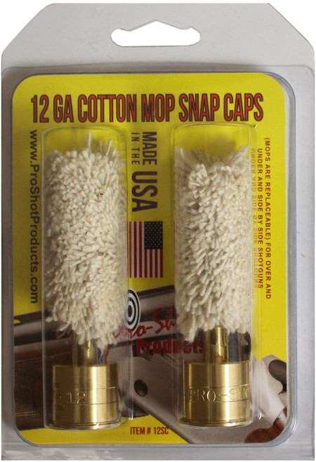 PRO SHOT PRODUCTS Pro-Shot 12SC Snap Caps  12 Gauge Shotgun #5/16-27 Thread Brass/Cotton Mop 2 Pack