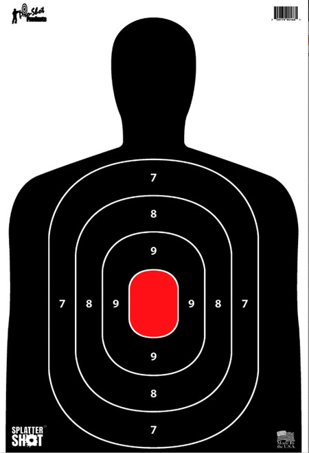 PRO SHOT PRODUCTS Pro-Shot SILH8PK SplatterShot  Hanging Heavy Paper 12" x 18" Black/Red 8 Pack