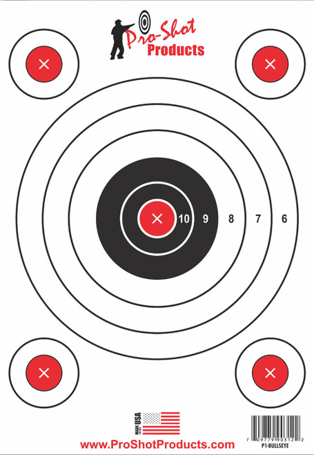 PRO SHOT PRODUCTS Pro-Shot P1BULLSEYE SplatterShot  Hanging Heavy Paper 9" x 13" 6 Pack