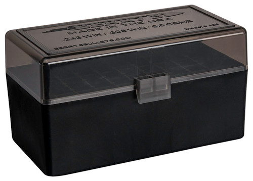 BERRYS MANUFACTURING INC Berry's 46826 Ammo Box  243/308Win Smoke/Black Polypropylene 50rd