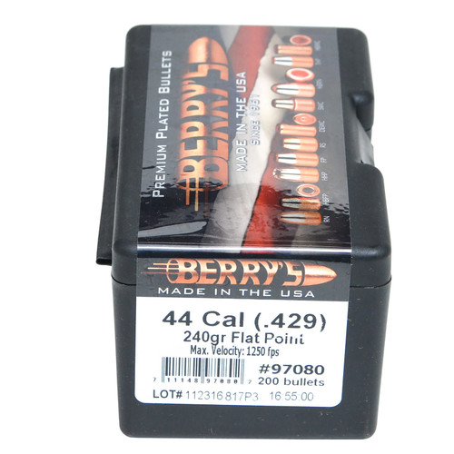 BERRYS MANUFACTURING INC Berry's 97080 Superior Pistol 44Cal 240gr Flat Point 200/Box
