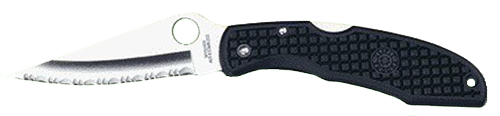 SPYDERCO INC (SKA) Spyderco  Endura  3.75" Folding Clip Point Serrated VG-10 SS Blade/Black  Textured FRN Handle Includes Pocket Clip