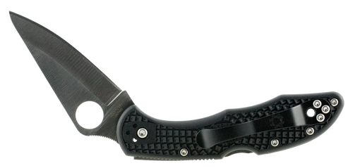 SPYDERCO INC (SKA) Spyderco C11PBK Delica 4  2.88" Folding Drop Point Plain VG-10 SS Blade/Black  Textured FRN Handle Includes Pocket Clip