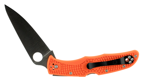 SPYDERCO INC (SKA) Spyderco C10FPOR Endura 4 Lightweight 3.75" Folding Clip Point Plain VG-10 SS Blade Orange Bi-Directional Texturing FRN Handle Includes Pocket Clip