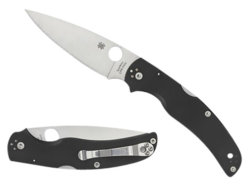 SPYDERCO INC (SKA) Spyderco C244GP Native Chief Lightweight 4.02" Folding Plain Stonewashed CTS BD1N SS Blade/Black Textured FRN Handle Includes Pocket Clip