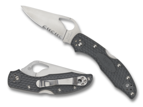 SPYDERCO INC (SKA) Spyderco BY04PSBK2 Byrd Meadowlark 2 Lightweight 2.87" Folding Drop Point Part Serrated 8Cr13MoV SS Blade Black  Textured FRN Handle Includes Pocket Clip