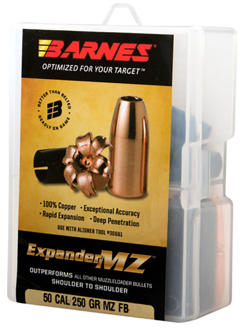 BARNES BULLETS/BULLSEYE Barnes Bullets 30564 Expander MZ Muzzleloader 50 ExpanderMZ Hollow Point 250gr 15rd/Box