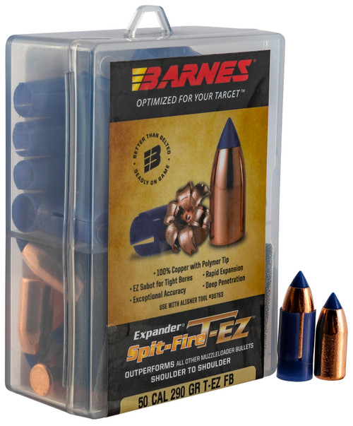 BARNES BULLETS/BULLSEYE Barnes Bullets 30607 Spit-Fire T-EZ Muzzleloader 50 Spit-Fire T-EZ FB 290gr 24rd/Box