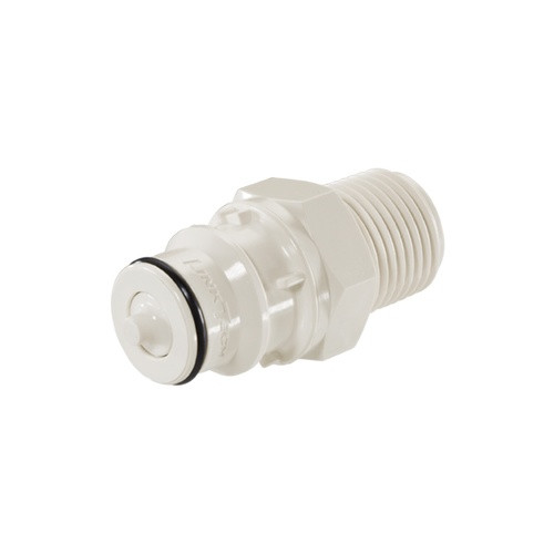 High Temp Plastic Male QD - 1/2 in. MPT W/ Shutoff Valve