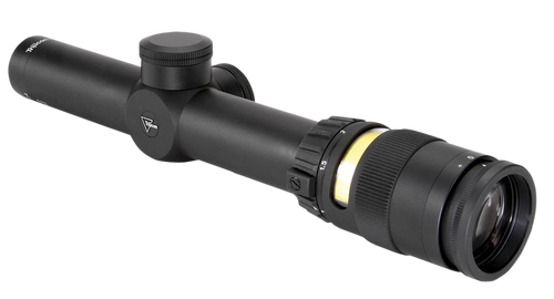 TRIJICON INC Trijicon 200052 AccuPoint  Black Hardcoat Anodized 1-4x 24mm 30mm Tube Illuminated Amber Triangle Post Reticle