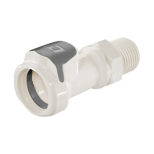 High Temp Plastic Female QD - 1/2 in. MPT W/ Shutoff Valve