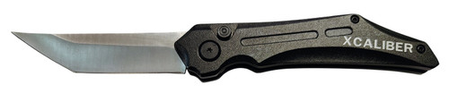 Xcaliber Knife Company  Switch Blade  3.50" Folding Tanto Plain Stainless D2 Steel Blade, 4.75" Black Aluminum Handle