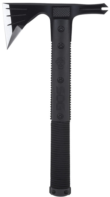 SOG KNIVES (GSM OUTDOORS) S.O.G SOGSK1001CP Survival Hawk 3" Blade 2Cr13MoV SS Blade Black w/Reflective Paracord GRN Handle 12.10" Long Tomahawk