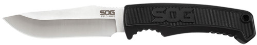 SOG KNIVES (GSM OUTDOORS) S.O.G SOGFK1001CP Field  4" Fixed Clip Point Plain Satin 7Cr17MoV SS Blade Black TPR Handle Includes Sheath