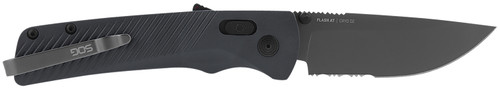 SOG KNIVES (GSM OUTDOORS) S.O.G SOG11180641 Flash AT 3.45" Folding Part Serrated TiNi Cryo D2 Steel Blade/ Urban Grey GRN Handle Includes Pocket Clip