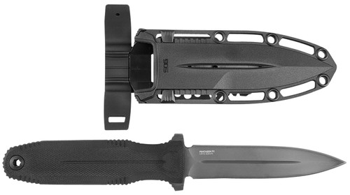 SOG KNIVES (GSM OUTDOORS) S.O.G SOG17610157 Pentagon FX 4.77" Fixed Spear Point Plain Black Titanium Nitride Cryo CPM S35VN Blade/G10 Blackout Handle