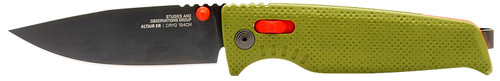 SOG KNIVES (GSM OUTDOORS) S.O.G SOG12790357 Altair XR 3.20" Folding Plain Bead Blasted Cryo CPM 154 SS Blade/ Field Green w/Stone Blue Accents GRN Handle