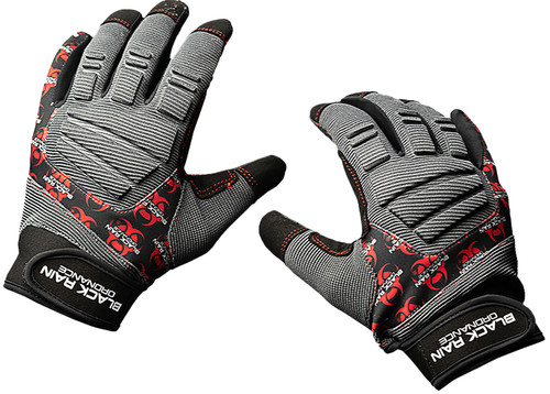 BLACK RAIN ORDNANCE INC Black Rain Ordnance TACTGLOVEGRY/BLK/RDL Tactical Gloves  Black/Gray/Red Large Velcro