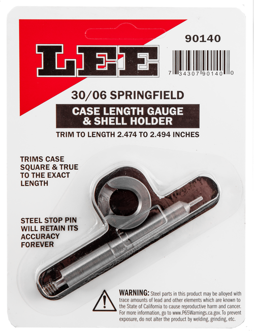 Lee Precision 90140 Case Length Gauge  30-06 Springfield Steel Works With Zip Trim Includes Shell Holder