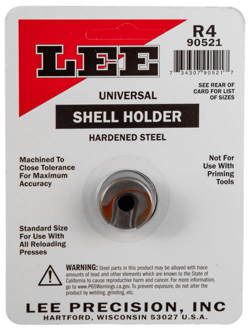 Lee Precision 90521 Shell Holder Universal Size #4R Steel Capacity 1 Casing Works With Standard Reloading Press Includes Shell Holder