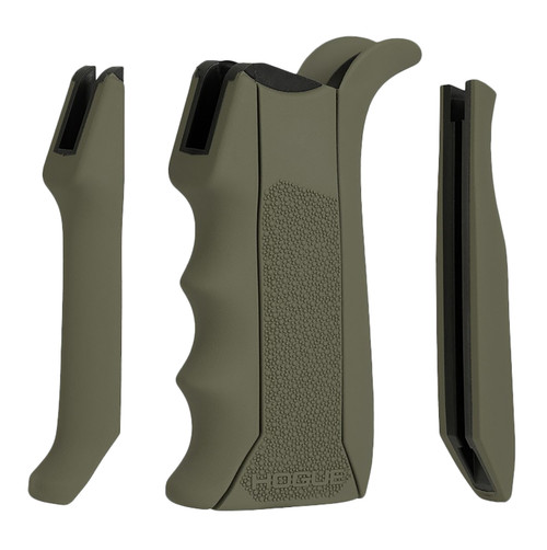 HOGUE COMBAT GRIPS INC Hogue 13041 Modular Overmolded  OD Green Rubber Pistol Grip with Finger Grooves Fits AR-15/M16