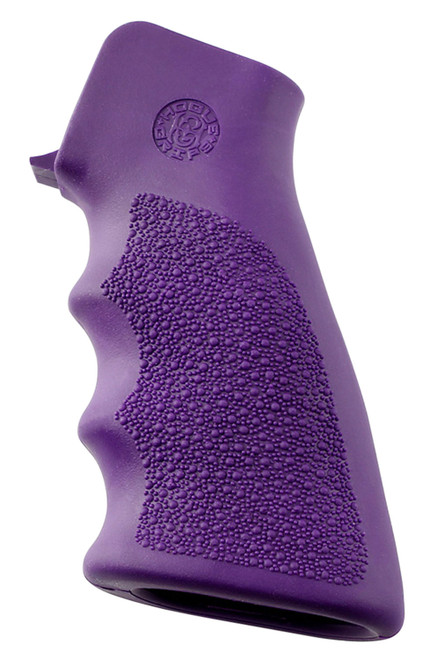 HOGUE COMBAT GRIPS INC Hogue 15006 OverMolded Grip Cobblestone Purple Rubber with Finger Grooves for AR-15, M16
