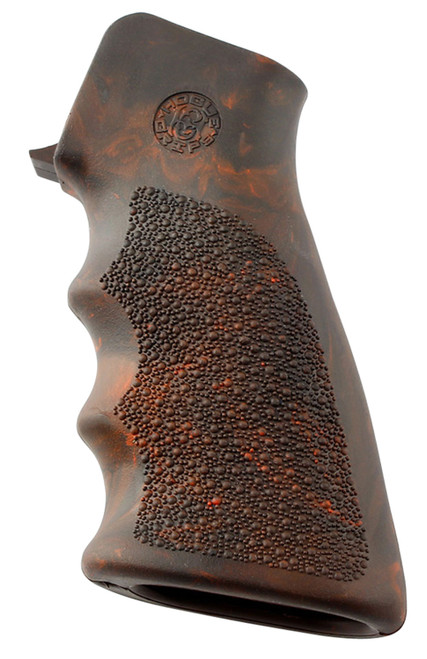 HOGUE COMBAT GRIPS INC Hogue 15016 OverMolded Grip Cobblestone Red Lava Rubber with Finger Grooves for AR-15, M16