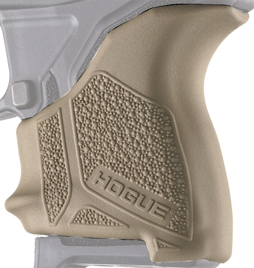 HOGUE COMBAT GRIPS INC Hogue 18123 HandAll Beavertail Grip Sleeve made of Rubber with Textured Flat Dark Earth Finish for Ruger LCP II
