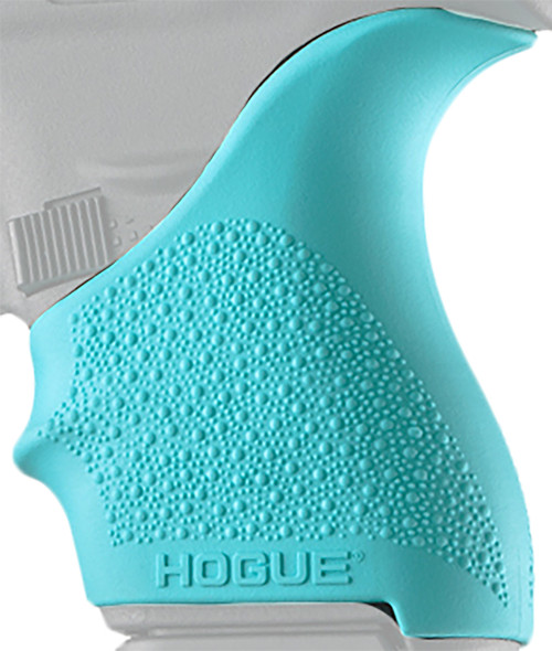HOGUE COMBAT GRIPS INC Hogue 18204 HandAll Beavertail Grip Sleeve Compatible w/Glock 42/43 Textured Aqua Blue Rubber