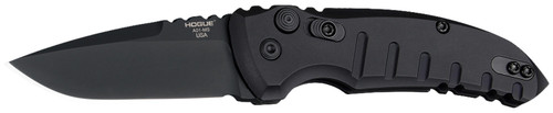 HOGUE COMBAT GRIPS INC Hogue 24116 A01  2.75" Folding Drop Point Plain Black Cerakote 154CM SS Blade/Matte Black Aluminum Handle