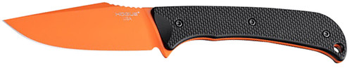 HOGUE COMBAT GRIPS INC Hogue 35864 Extrak  3.30" Fixed Clip Point Plain Blaze Orange Cerakote CPM M4 Tool Steel Blade, Black Textured G10 Scales Handle