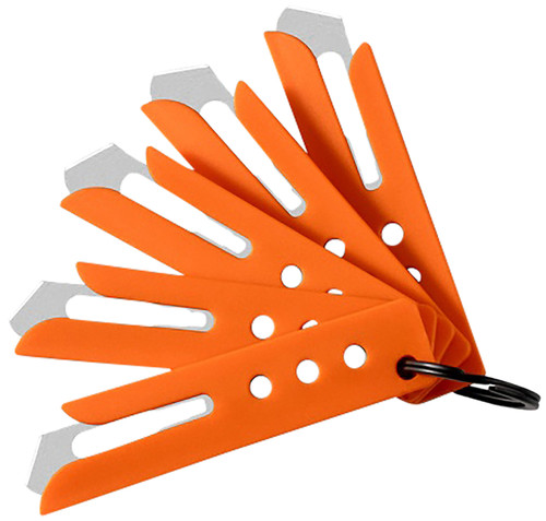 HOGUE COMBAT GRIPS INC Hogue 35884 Expel Blade Guard Orange Nylon Includes 5 #60 High Carbon Steel Blade, 5 Guards & 1 Key Ring