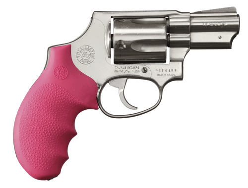 HOGUE COMBAT GRIPS INC Hogue 67007 OverMolded Monogrip Cobblestone Pink Rubber with Finger Grooves for Taurus 85