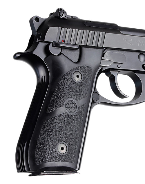HOGUE COMBAT GRIPS INC Hogue 99010 Grip Panels  Black Rubber for Taurus PT-92, PT-99