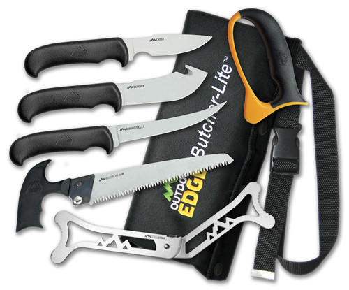 OUTDOOR EDGE (REVO BRAND) Outdoor Edge BL1 ButcherLite  4.30"/4.50"/5.9"/6" Folding Plain/Saw 420J2 Stainless Steel Blade FRN Black Handle