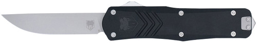 COBRA TEC KNIVES LLC CobraTec Knives MBLKFSXGEN3DNS FS-X Gen III Medium 3" OTF Drop Point Plain Stonewashed D2 Steel Blade, 4.68" Aluminum Handle
