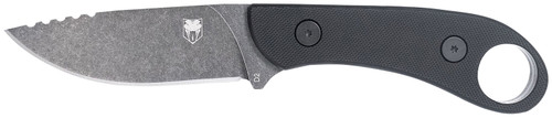 COBRA TEC KNIVES LLC CobraTec Knives SD2DNSBLKGEN2 Skinner Gen II 3.50" Folding Plain Stonewashed D2 Steel Blade, 4.31" Black w/Finger Ring G10 Scales Handle