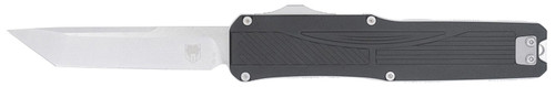 COBRA TEC KNIVES LLC CobraTec Knives CTLGDBLKTNS Legend  EDC 3.13" OTF Plain Stonewashed VG-10 SS Blade, 4.75" Black Textured Aluminum Handle