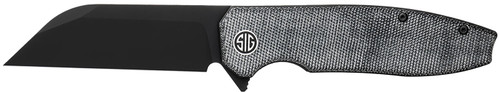 EIKONIC KNIFE COMPANY Sig Sauer Knives KA8BB Karak  3.25" Folding Wharncliffe Plain Black PVD Nitro-V Blade, 4" Salt & Pepper Micarta Handle