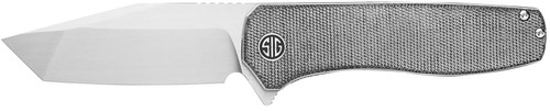 EIKONIC KNIFE COMPANY Sig Sauer Knives XI6SB Xiphos  3.40" Folding Modified Tanto Plain Satin Nitro-V Blade, 4.20" Salt & Pepper Micarta Handle