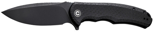 ALLEDGE INTERNATIONAL Civivi Knives C803G Praxis  3.75" Folding Plain Black Stonewashed 9Cr18MoV SS Blade, Black Textured Micarta Handle