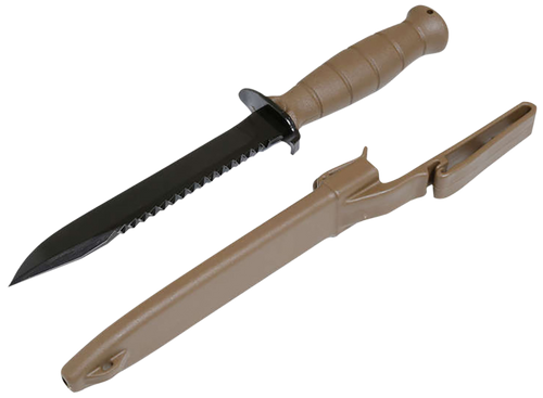GLOCK INC Glock KDO39179 Field  7" Fixed Clip Point Plain/Saw Black High Carbon Steel Blade/FDE Textured Trimond Polymer Handle Clamshell Packaging