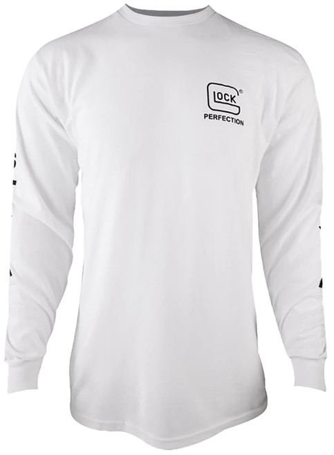GLOCK INC Glock AP96093 Perfection Long Sleeve Tee White Pre-Shrunk Cotton Long Sleeve Medium