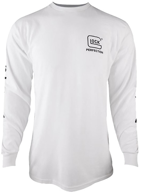 GLOCK INC Glock AP96094 Perfection Long Sleeve Tee White Pre-Shrunk Cotton Long Sleeve Large